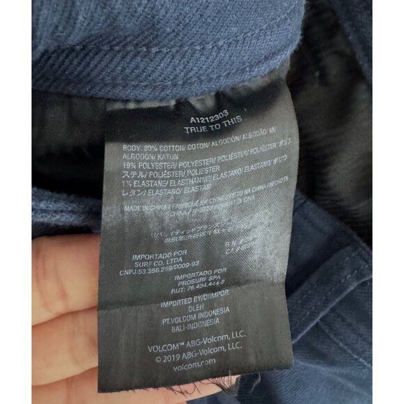 Volcom Men's Frickin Skate Chino Pants navy 90s skater grunge sz L - Picture 6 of 9